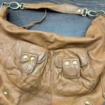 Linea Pelle Women’s Brown Leather Satchel Bag Purse Photo 1