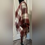 Hollister  Plaid Blanket Shawl/Poncho/Wrap with Fringe Photo 3