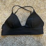 H&M Black Ribbed Padded Triangle Bikini Top - Size 6 Photo 5