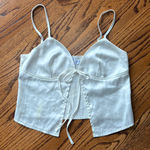 Princess Polly White Satin Tie-Front Top Photo 0