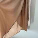 Ivy City Co. Lillie Dress in Champagne Velvet Faux Wrap Tie Waist Modest Size S Tan Photo 9