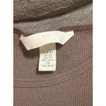 H&M NWOT Size XS Y2K Long Sleeve Ribbed Brown Round Neck Cotton Stretch Causal Photo 2