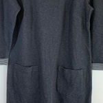 J Jill 3/4 Sleeve Knit Dress XS Scoop Neck Button Shoulder Knee Length Gray NWT‎ Photo 0