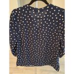 Adrienne Vittadini  Woments Blue and White Polka Dot 3/4 Sleeve Size Size S Photo 5