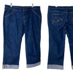 New York & Co. Cuff Crop Jeans Medium Blue Mid Rise Women's Size 14 Plus Photo 6