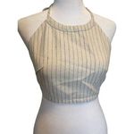 Rag and Bone Zoe Stripe Denim Crop Halter Top Size Small NWT Photo 0