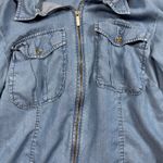 Michael Michael Kors Chambray Zip Front Utility Shirt Womens Size 4 Blue Photo 2