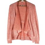 Anthropologie Moth Winnie Open Cardigan Womens XS Coral Knit Wool Draped Waterfall Boho Cozy Photo 0