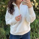 Varley White quarter zip ribbed sweatshirt size small Photo 1