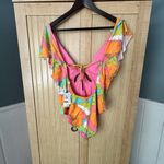 Trina Turk $162 NWT PLAYA DE FLOR PLUNGE MAILLOT Swimsuit Sz 14 Flutter Sl 1 Pc Photo 3