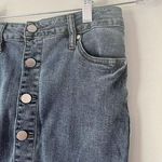 Rue 21  Button Front Distressed Stretch Denim Mini Skirt Juniors Size Small Photo 2