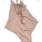 Tavik Light Pink Diamond Gingham Monahan Lace Up One Piece Swimsuit Size Large Photo 3