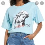 BP. Boxy Crop Graphic Tee In Blue Amuse Me‎ size Medium NEW Photo 0