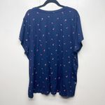 Angels Womens Top 3X Novelty Pineapple Print Casual Everyday Wear Soft Stretch Blue Photo 5
