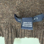 Lands' End Sz S 6 8 Ruffle Front Cardigan Brown Wool Blend Cottagecore Regency Photo 5