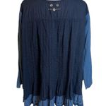 Odd Molly  Anthropologie embroidered eyelet top blue Sz L Photo 1