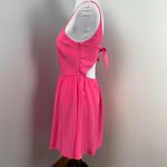 Parker Elana Pink Flamingo Mini Short Open Back Silk Dress Small Photo 6