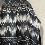 Johnny Was  Grey 100% Silk Dress with Brown Leather Trim/Tassle, Size XS (P) Photo 3