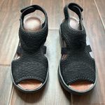 Bzees  Womens Dream Wedge Sandals Shoes Black Adjustable Ankle Strap Size 8 Photo 1