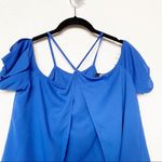 Paper Denim & Cloth  Off the Shoulder Blue Flowy Top Size Medium Photo 6