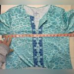 Guy Harvey  Turquoise Shift Dress Size Large Turtle Print Coastal Beachy Resort Photo 4