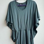 NAU X Snow Peak 100% Merino Wool Butterfly Green Midi Dress Size XS Japan Small Photo 5