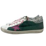 Golden Goose Superstar Leather Suede Sneakers Green White Pink Size 40 Photo 5
