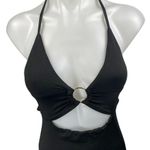 Princess Polly Black Sleeveless Cutout Halter Tie Backless Mini Bodycon Dress 4 Photo 2