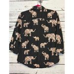 Chico's Women's Button-Up Shirt Size 0 Black Elephant Print Photo 5