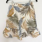 Tahari  100% Linen Skirt Size XS Beach Vibes Palm elastic stretch pull on Photo 1