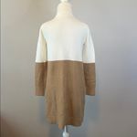 J.Crew Colorblock Turtleneck Sweater Dress Ivory/Tan Estimated Size Small Photo 2