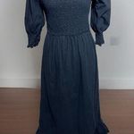 Sim & Sam  Black Ruffle Dress Cottagecore Peasant Boho Midi Puff Goth Sz S Photo 0