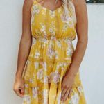 Blu Pepper  Yellow Floral Print Dress Photo 0