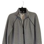 Talbots T by Women's Size XS Nautical Navy Blue Striped Full Zip Up Sweater Photo 1