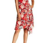 Rabbit Rabbit Rabbit Floral Dress Short Sleeve Boatneck 16 New Red Photo 1