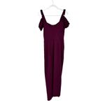 Chiara Boni  Skylar Midi Zip Purple Gown Cold Shoulder Size Small NEW Photo 3