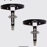 Black Gothic Leg Garters Photo 6