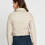 Abercrombie & Fitch Beige Pleather Jacket Photo 4