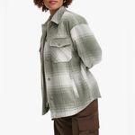 Levi's Levi’s Quilted Plaid Shacket Jacket Wool Blend XL Agave Gray NWT Photo 8