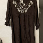 Ariat  Chocolate Blouse with Cream Embroidery Size Medium Photo 0