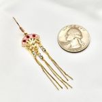 Japanese Fan Earrings Gold Photo 3