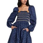 NWT Figue Peony puff sleeve smocked mini Dress sz L Size L Photo 0