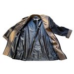 Gallery Vintage Black Brown Tan Trench Coat Medium Classic Long Overcoat Fall Photo 4