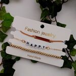 Boho 3 Gold Happy Bracelet Set Photo 0