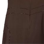 Vintage David Warren‎ 100% Silk Brown Knee Length Dress beaded Women’s sz 10 Photo 6