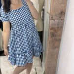 In Bloom In Loom Blue and White Ruffled Tiered Sundress size large Photo 1