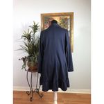 Serena Williams Cardigan Womens Medium Navy Blue Ruffle Hem Open Front Drape Photo 3