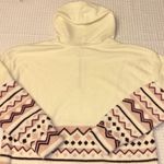 Como vintage NEW!  Fleece Hoodie Sweatshirt Size XXL Ivory Pink Purple Geometric Photo 6