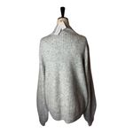 Topshop  Sweater Women Medium Gray Mock Neck Ribbed Knit Balloon Sleeve NWT Photo 1