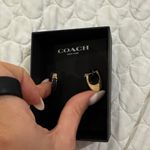Coach  Black and Gold Arch Earrings hoops Photo 7